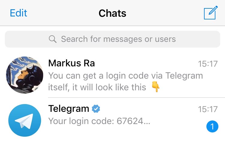 تسجيل الدخول إلى Telegram Web عبر رمز التحقق