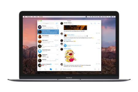 Telegram على جهاز ماك بوك